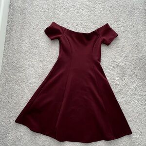 Elegant Burgundy Off-Shoulder Dress